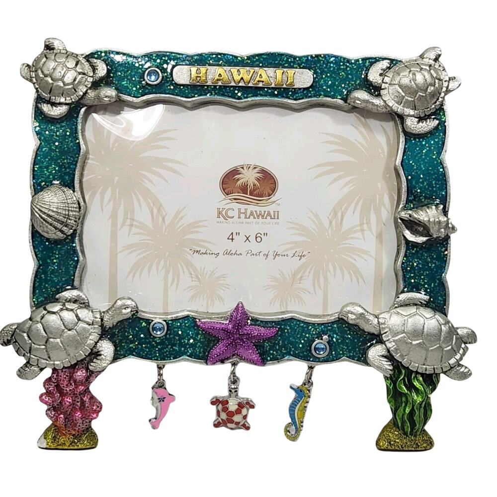 KC Hawaii Tropical Under the Sea Picture Frame 4 X 6 3D Souvenir Travel Turtle